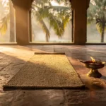 Salle calme en Inde pour pratiquer le yoga indien au lever du soleil