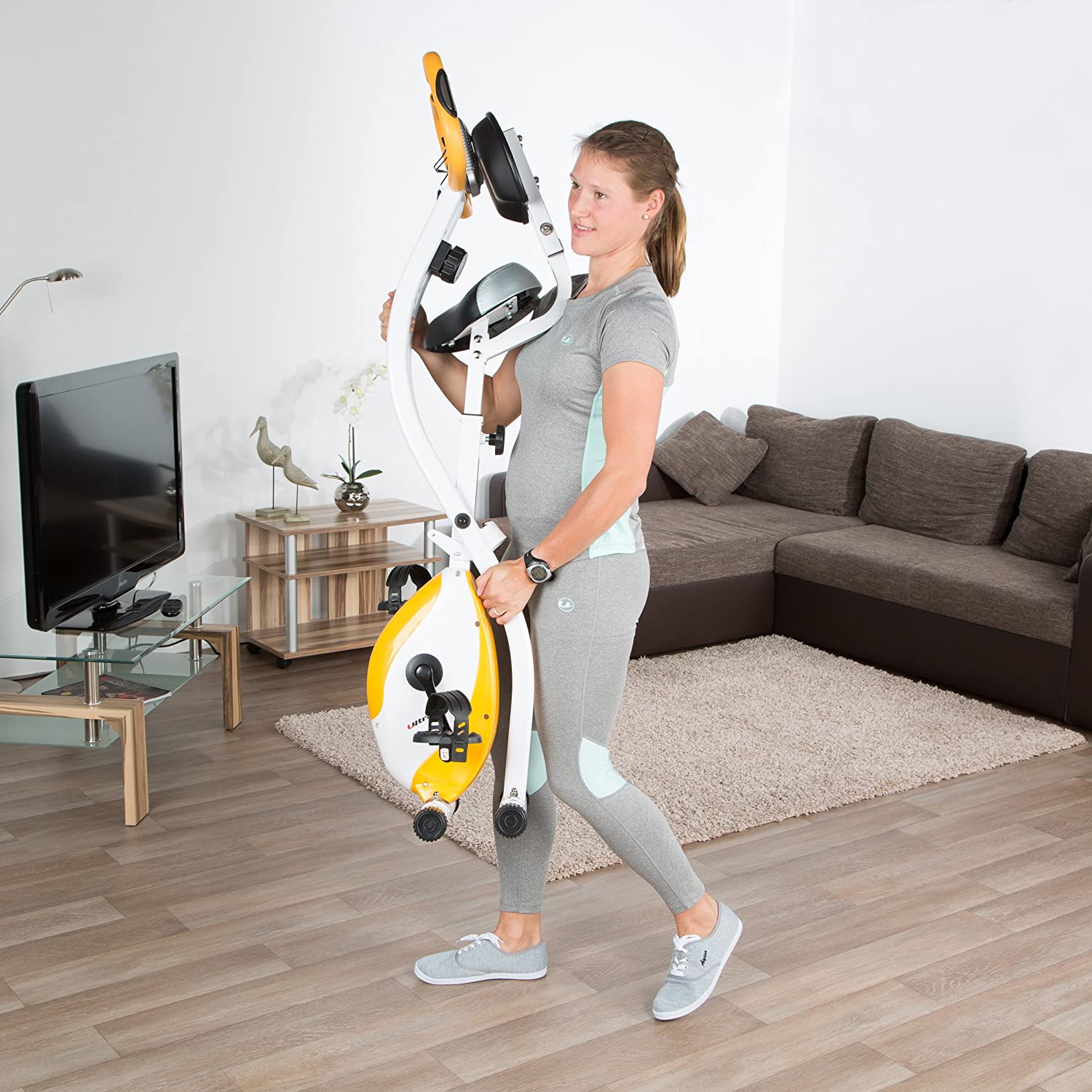 Mini Vélo D'Appartement Pliable - Entraînement Bras & Jambes, Résistance Réglable & Écran LCD