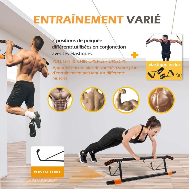Barre De Traction Pour Porte - Sans Perçage, Jusqu'à 180kg - Installation Facile, Design Moderne Pour Maison Ou Appart