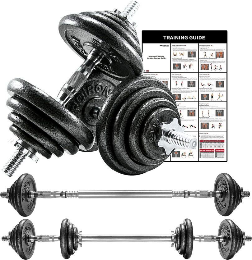 VAZILLIO Haltère Musculation Réglable 2 * 5KG, 5 en 1 Haltères Poids Réglables pour Homme et