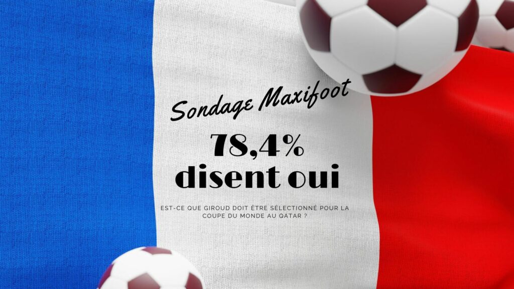 Sondage Maxifoot : 78,4% pensent que Olivier Giroud doit aller au Qatar avec l'équipe de France.